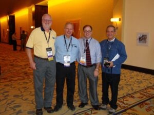 Donn Rugg, George Braungard and Pete Peters of WTVH-TV5 CBS along with Tommy Bridges Donn Rugg, George Braungard and Pete Peters of WTVH-TV5 CBS along with Tommy Bridges
